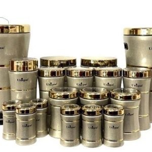 سرویس آشپزخانه یونیک ۱۸ پارچه درب طلایی کمرباریک